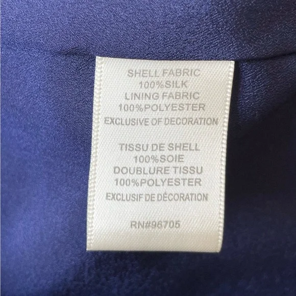 Rebecca Taylor Navy Blue Silk Strapless Cocktail Evening Dress - Sz 4 - Picture 10 of 10